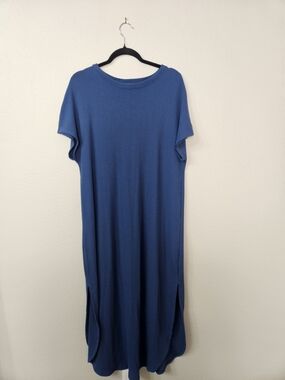 Time and Tru Blue Ribbed Maxi Dress Size XL